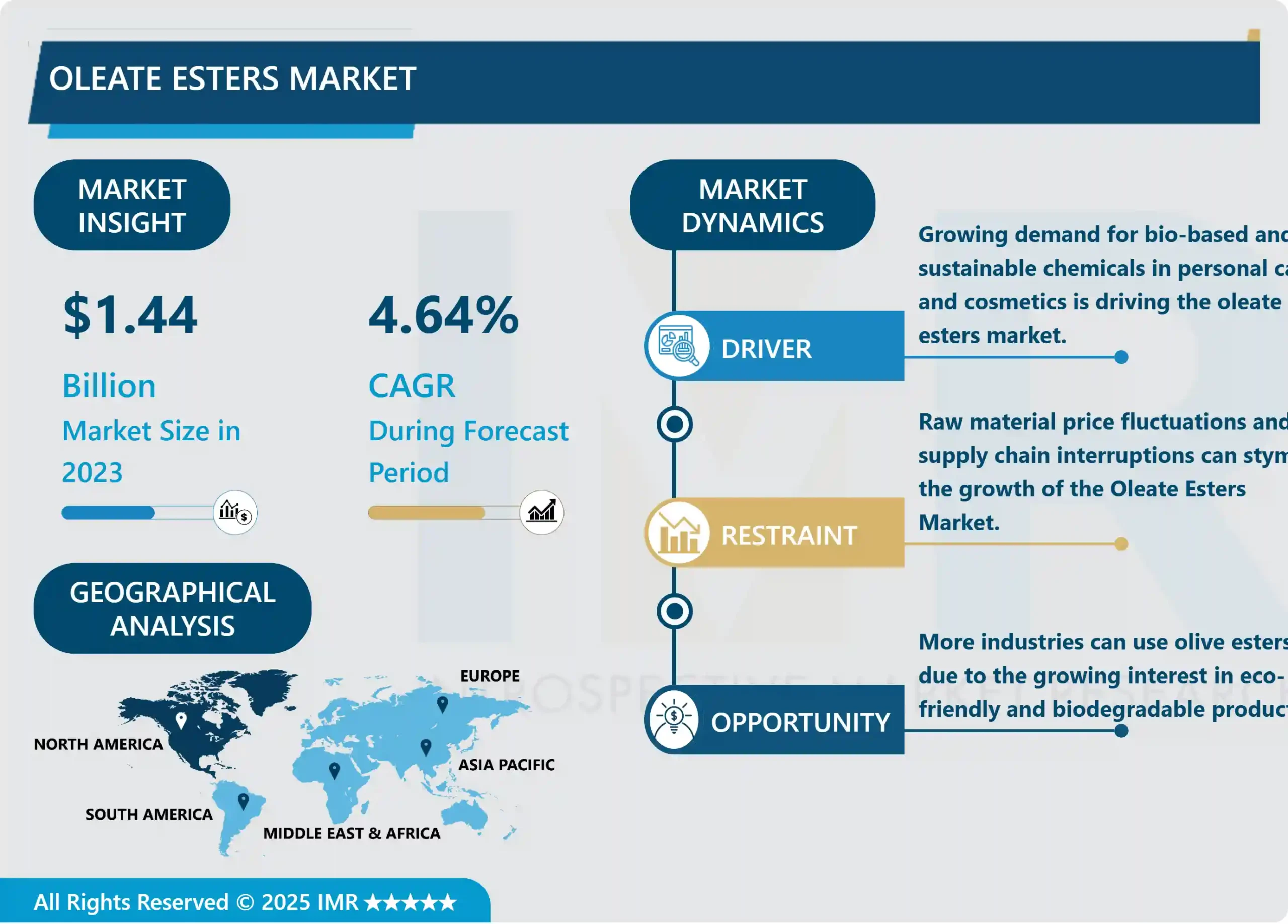 オレイン酸エステル市場 - グローバル規模、シェア、業界動向